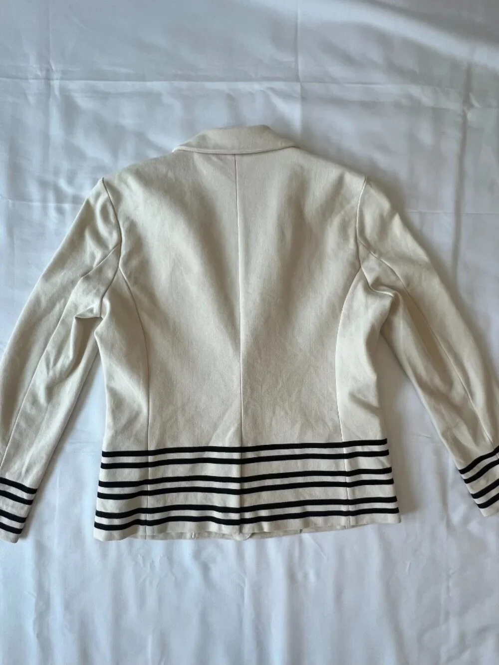 J Crew Academy Schoolboy Blazer Cream Navy Stripe Size S Jacket Nautical Preppy